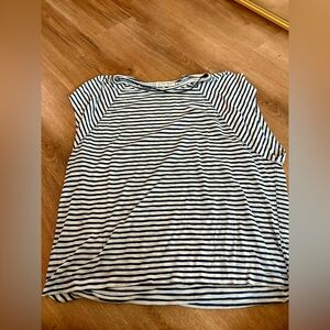 We The Free Navy and White Striped Tee